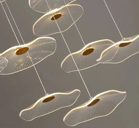 Lustre Villa Moderne Minimaliste Luxe créatif tournant escalier long
