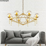 Lustre Vintage Doré Avec Globe Loft Luminaire Chambre