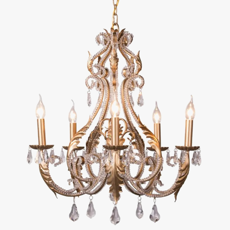 lampadario vintage in cristallo per decorazione d'interni retrò elegante