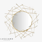 Miroir Design Mural Barres Dorées Luminaire Doré