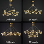 New Luxury Glossy Crystal Ceiling Chandelier Forhall Guest Restaurant Kitchen Yellow G9 Bulb