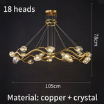 New Luxury Glossy Crystal Ceiling Chandelier Forhall Guest Restaurant Kitchen Yellow G9 Bulb