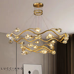 New Luxury Glossy Crystal Ceiling Chandelier Forhall Guest Restaurant Kitchen Yellow G9 Bulb