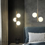 Nordic Glass Ball Led Pendant Lights Brass Black Bedroom Hanging Lamp Modern Living Room Dining