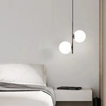 Nordic Glass Ball Led Pendant Lights Brass Black Bedroom Hanging Lamp Modern Living Room Dining