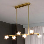 Nordic Long Led Pendant Lights Glass Ball Black Gold For Dining Room Table Bar Counter Chandeliers