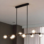 Nordic Long Led Pendant Lights Glass Ball Black Gold For Dining Room Table Bar Counter Chandeliers