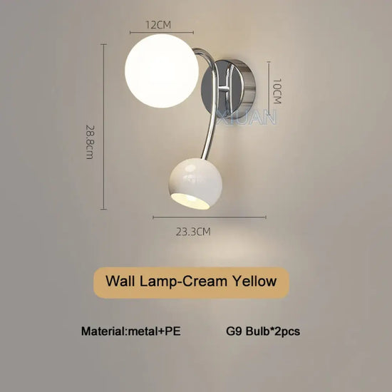 Nouvelle Boule Ronde Design Éclairage Multicolore Jaune Crème / Lumière Blanche Applique Murale