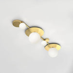 Plafonnier Géométrique Doré En Verre Led C / Froide Luminaire Chambre