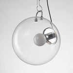 Plafonnier Industriel Argenté Globe Verre Luminaire Chambre