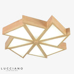 Plafonnier Led Bois Triangles Géométriques Luminaire Chambre