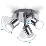 Plafonnier Led Chromé 3 Spots Moderne Luminaire Chambre