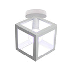 Plafonnier Led Design Cage Colorée Blanc Luminaire Chambre