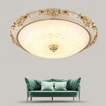 Plafonnier Led Rond Acrylique Doré Luminaire Chambre