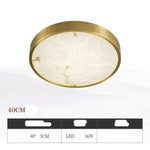 Plafonnier Led Rond Marbre Doré 40 X 5Cm Luminaire Chambre