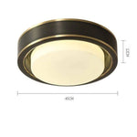 Plafonnier Led Rond Rétro Doré Noir / 45 X 12Cm Froide Luminaire Chambre