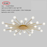 Plafonnier Led Soleil Janira Moderne 110V / A - Doré 24 Ampoules Chaude Luminaire Chambre