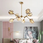 Plafonnier LED suspendu en verre au design moderne