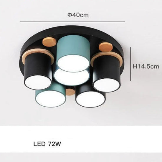 Plafonnier Led Tubes Colorés Orion Bleu - 6 Lumières Luminaire Chambre