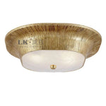 Plafonnier Rétro Led Doré En Métal Luminaire Chambre