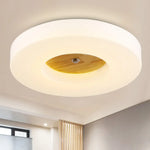 Plafonnier Rond Scandinave Bois Verena Luminaire Chambre