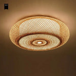 Plafonnier Rond Style Japonais Bambou Luminaire Chambre