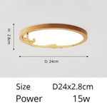 Plafonnier Scandinave Design Benilde B - Wooden 24Cm / Chaude Luminaire Chambre