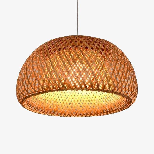Lampada a sospensione LED con paralume arrotondato in rattan Decor
