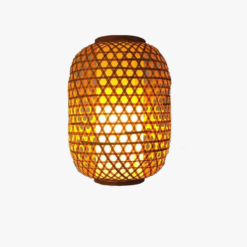 Lampada a sospensione di design in rattan LED dalle forme arrotondate stile Asian