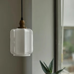 Samy Suspension Vintage Verre Blanc Luminaire Cuivre