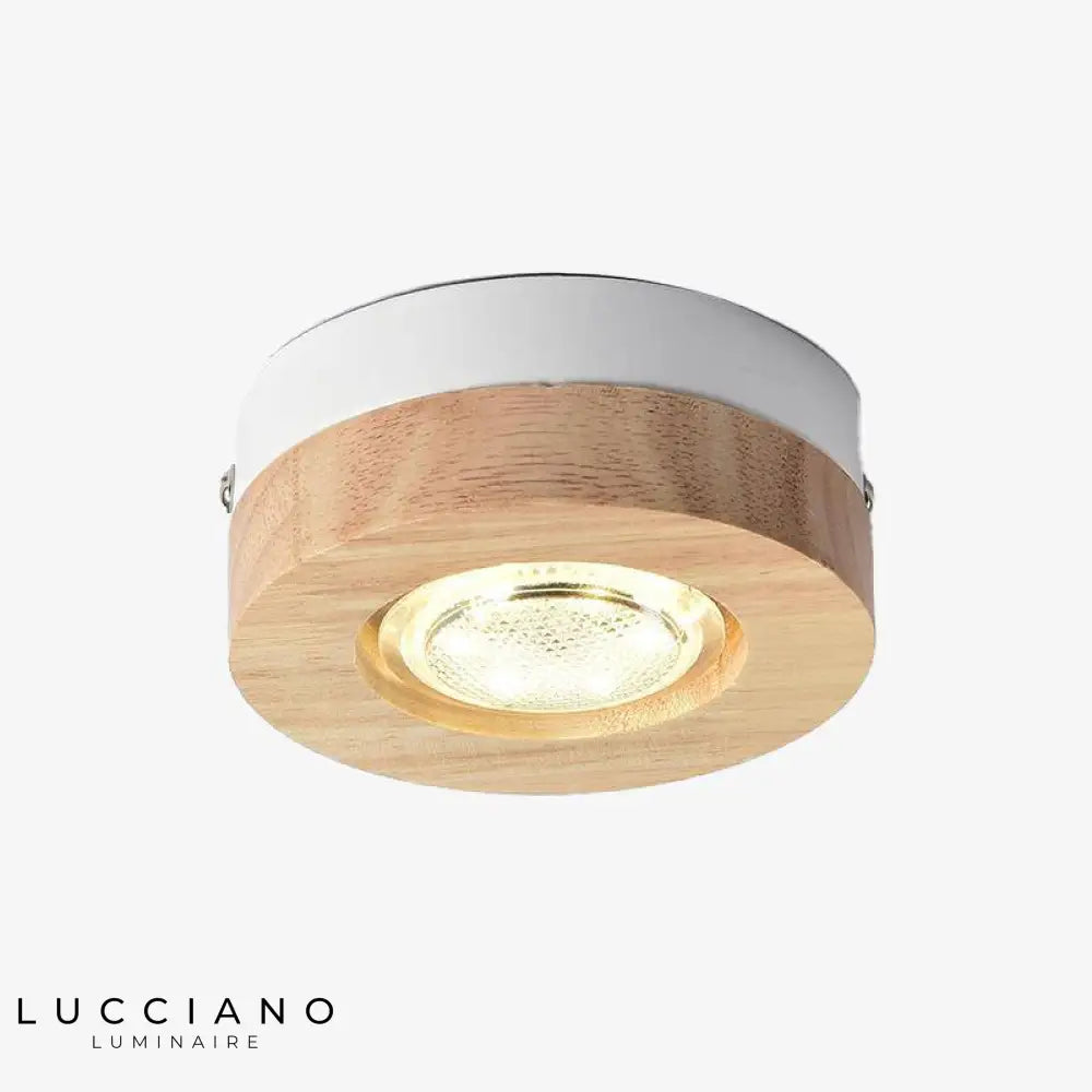 Spot Led En Bois Botimi Rond Luminaire Cuivre