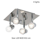 Spot Plafond Led Chromé Home 4 Lampes / Chaude Luminaire Chambre
