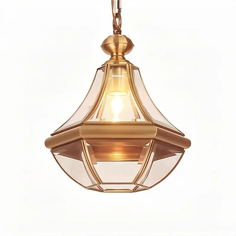 Sospensione esterna Stile americano Rustico rame pieno impermeabile lampadario Villa portico solarium/corridoio/balcone padiglione lampada in ottone