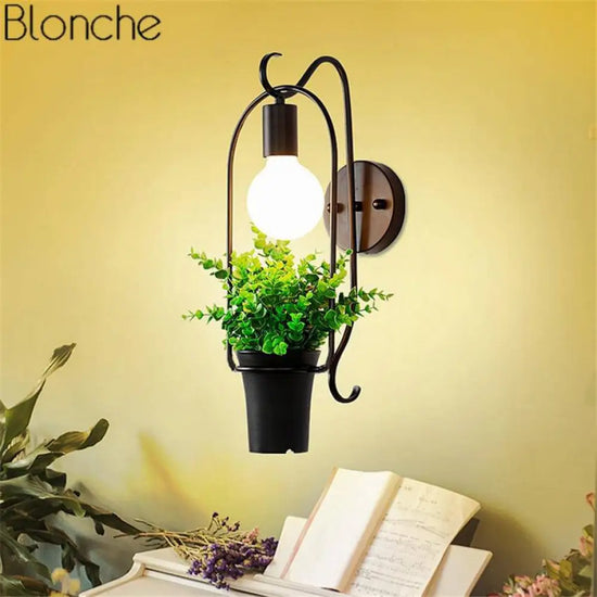 Support Mural Vintage En Métal Pour Plantes Luminaire Cuivre