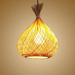 Suspension Bambou Fiole Ficelée Luminaire Chambre