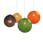 Suspension Boule Tissu Wicker Luminaire Chambre