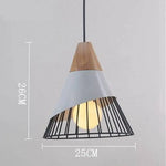 Suspension Cage Métal Et Bois Gris Clair Luminaire Chambre