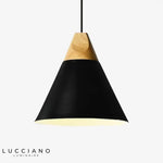 Suspension Conique Bois-Aluminium Luminaire Chambre