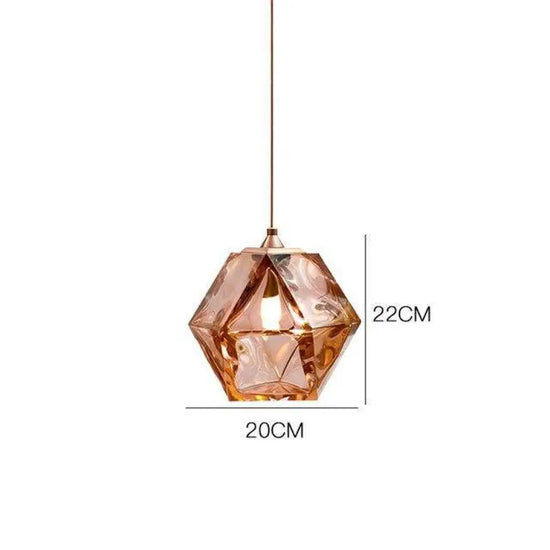 Suspension Cristal Diamant Coloré Luminaire Chambre