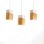 Suspension Cube Led Bois Moderne Luminaire Cuivre