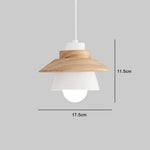 Suspension Design Bois-Métal Conique Blanc Luminaire Chambre