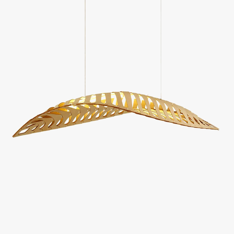 lampadario design in legno a spina di pesce d'arte moderna