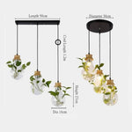 Suspension Florale En Bocal Verre-Bois Luminaire Chambre