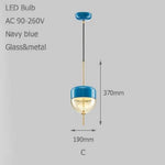 Suspension Goutte Bleue En Verre Moderne C / Bleu Marine Fédération De Russie Luminaire Chambre