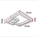 Suspension Led 3D Métallique Noir / 61X61Cm Luminaire Chambre