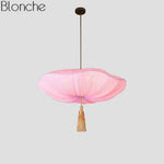 Suspension Led Chinoise Colorée Rose / 60X26Cm Luminaire Chambre