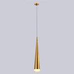 Suspension Led Cone Long Tube Doré / Froide Luminaire Chambre