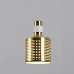 Suspension Led Cuivre Cylindre Arrondi Blanc / Froide Luminaire Chambre