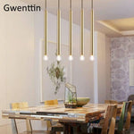 Suspension Led Cylindre Doré Simple Luminaire Doré