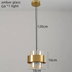 Suspension Led Cylindre Verre Métal Doré Luminaire Doré